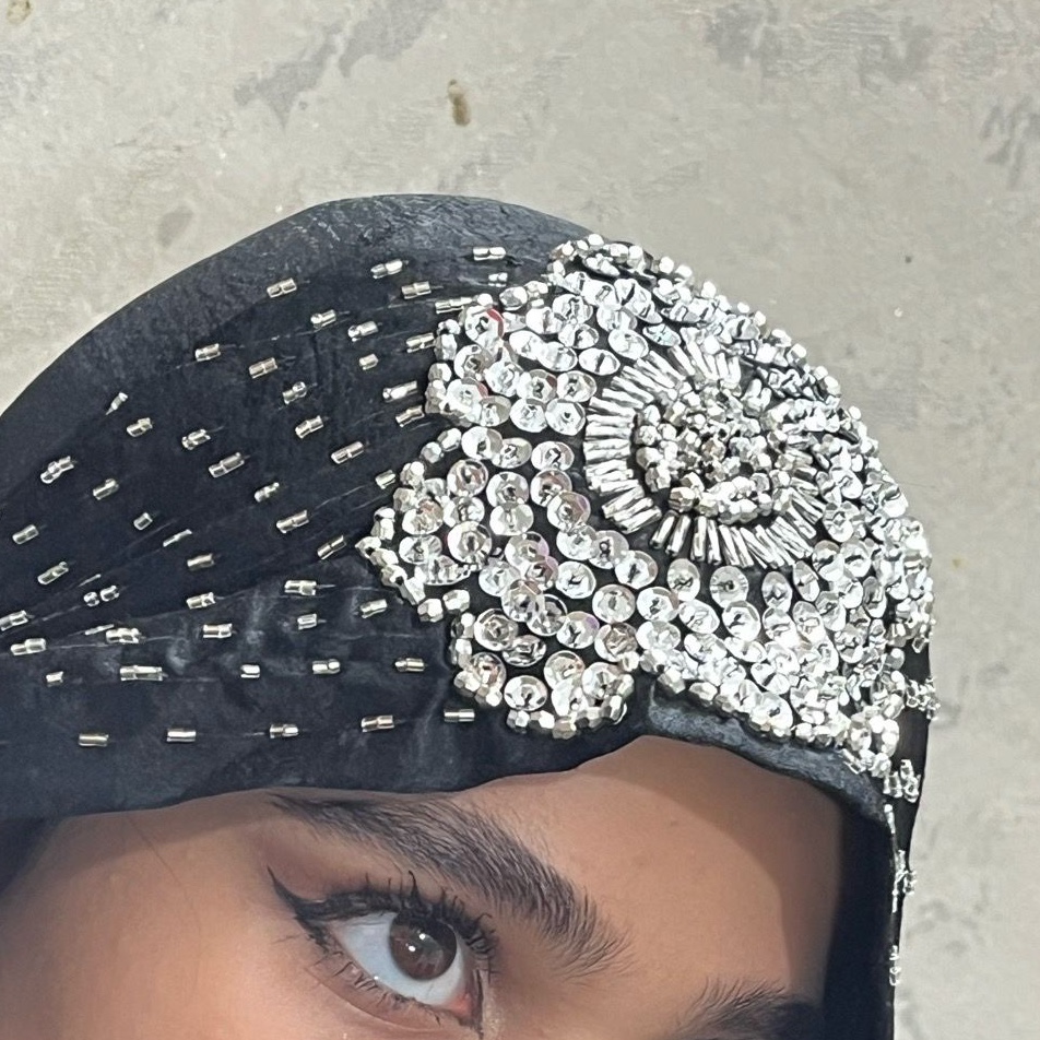 شال مشکی جواهر دوزی خاص