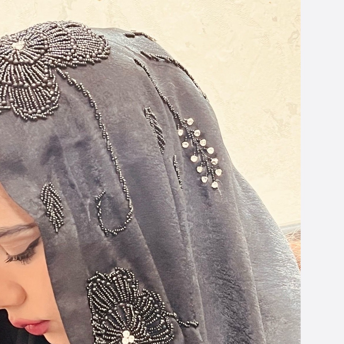 شال جواهر دوزی مشکی شیک محرم ومجلسی