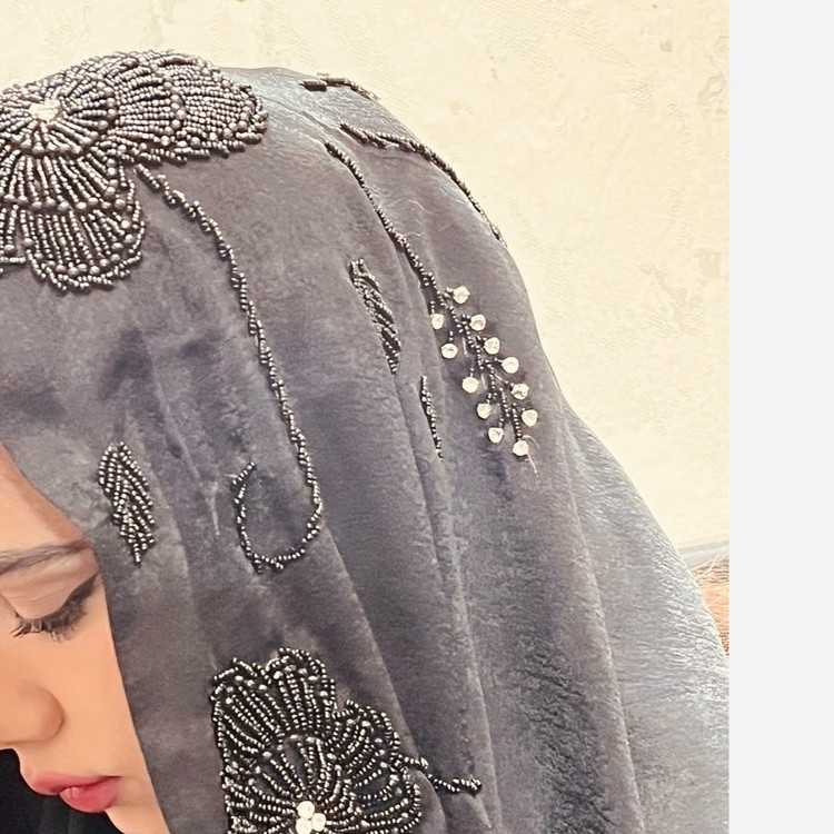 شال جواهر دوزی مشکی شیک محرم ومجلسی