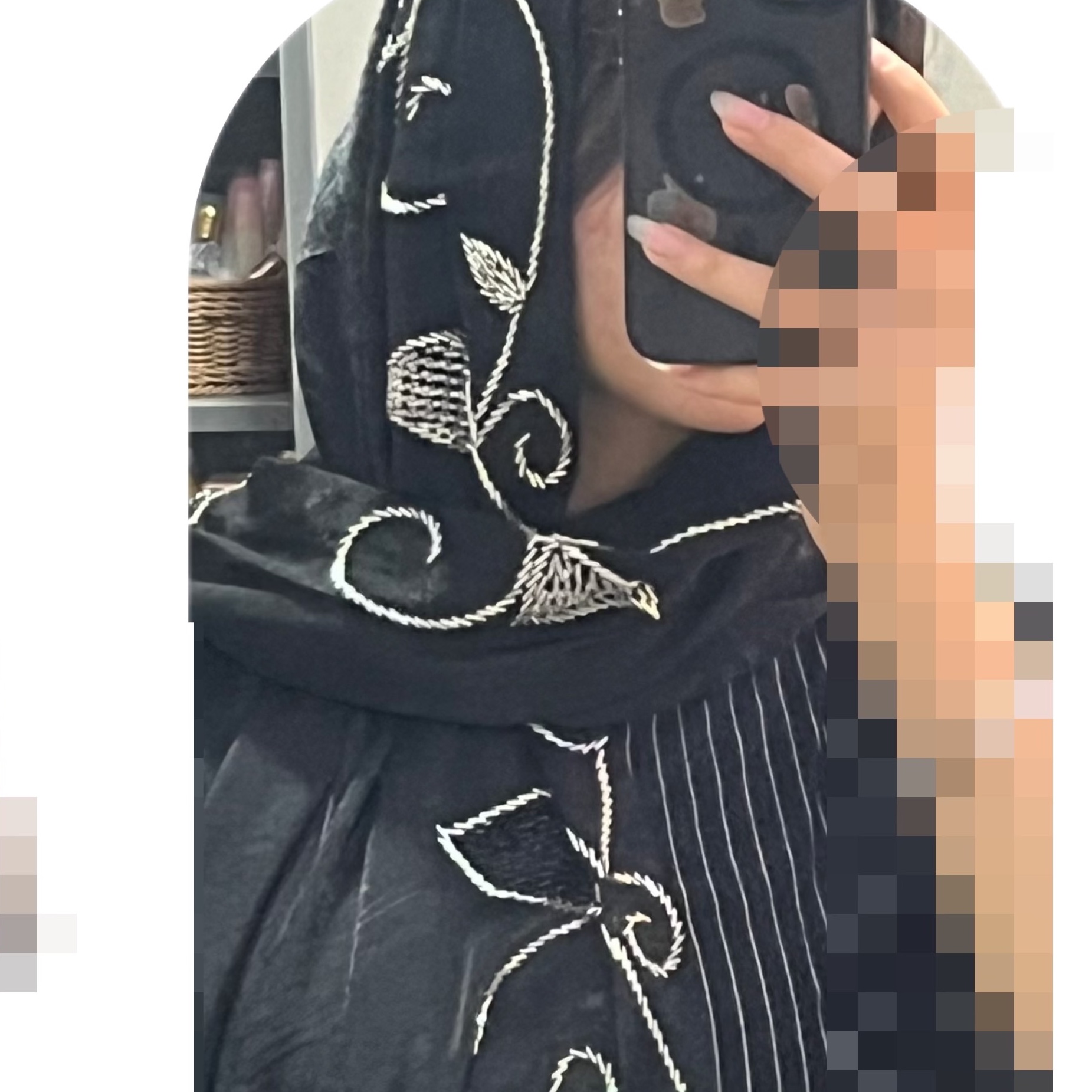 شال مشکی مونجوق دوزی مجلسی کار شده