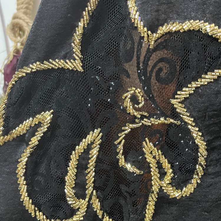 شال مشکی جواهر دوزی مجلسی خاص