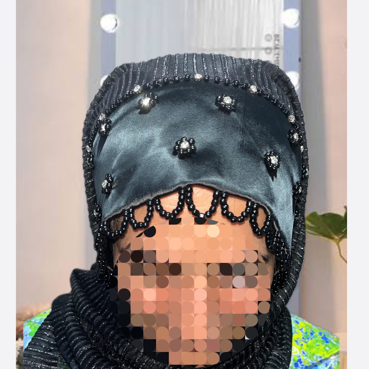 شال مجلسی باحجاب جواهر دوزی شده