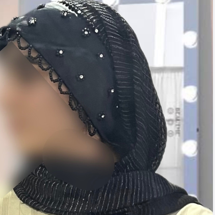 شال مجلسی باحجاب جواهر دوزی شده