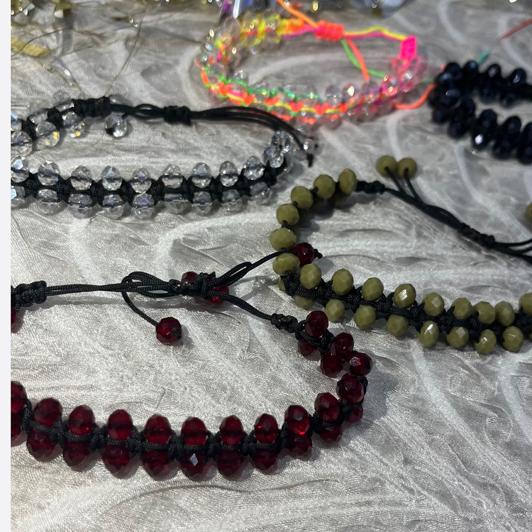 دستبند دخترانه گره ای سنگ طبیعی مدل پینترستی